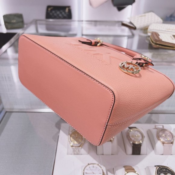 Michael Kors Jet Set XS Carryall Tote Crossbody Floating MK Logo Sherbert Pink - Picture 4 of 7